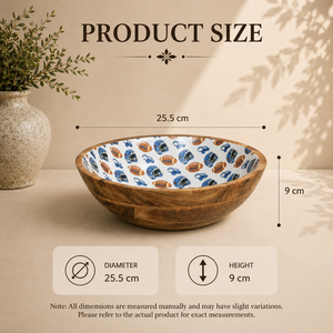 Bol en bois artisanal haut de gamme avec intérieur émaillé sur le thème du sport, bol de service décoratif pour un usage quotidien - Product Image 2