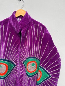 Handmade Purple <b>Velvet</b> <b>Jacket</b> for Women Luxury Boho Winter Coat Festive Party Wear Indian Handcrafted Embroidered <b>Velvet</b> Blazer - Product Image 5