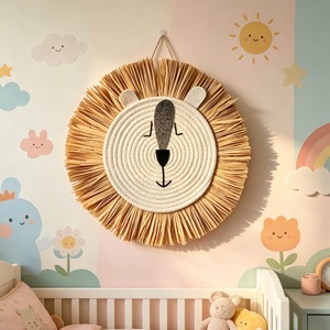 Décoration murale tissée à la main avec des animaux nordiques mignons, lion, tigre, panda, effeuilleur, pour chambre d'enfant, crèche, salle de jeux - Product Image 2