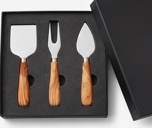 High Quality <b>Cheese</b> <b>Knives</b> <b>Set</b> Of 3 Stainless Steel With Simple Wooden Handles For Elegant <b>Cheese</b> Serving Use And Dining Use - Product Image 4