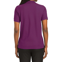 Kaos Polo Wanita Katun Rajut Premium Logo Kustom Desain Kasual Lengan Pendek Modis Polkadot Kaos Polo Wanita