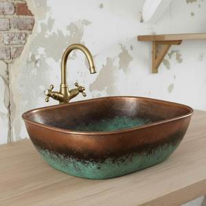 Lavabo de Cobre Artesanal de Lujo para Baño, Acabado Martillado, Elegante Colección de Decoración para Encimera - Product Image 4
