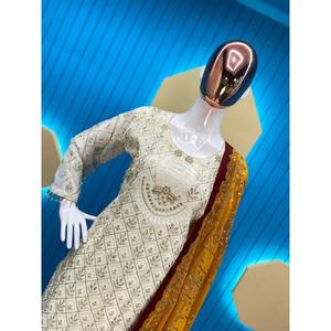 Conjunto de Top, Pantalón y Dupatta de Fiesta para Mujer de Diseñador - Product Image 1