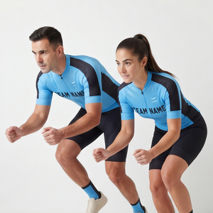 Maillot de cyclisme personnalisé avec nom d'équipe imprimé, manches courtes, chemises de vélo à compression, 100% polyester, tenue de cyclisme - Product Image 4