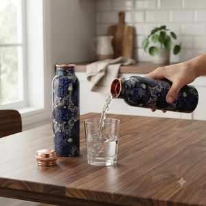 Bouteille d'eau en cuivre bohème 650ML 750ML 950ML, bouteille à boire en métal réutilisable portable, cadeau pour la maison, la cuisine et les voyages - Product Image 3