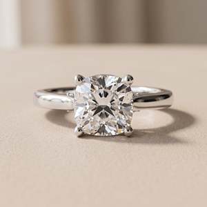 Luxury Pave Setting Gold Plated <b>Cushion</b> Cut Moissanite Solitaire Engagement <b>Wedding</b> Bridal Fashion <b>Ring</b> for Women - Product Image 4