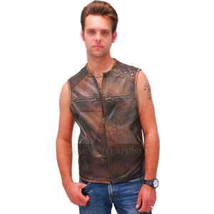 เสื้อกั๊กหนังแท้ไร้แขนกันลม สำหรับฤดูใบไม้ร่วงและฤดูหนาว เป็นมิตรต่อสิ่งแวดล้อม คุณภาพดีที่สุด ผลิตในประเทศปากีสถาน - Product Image 1