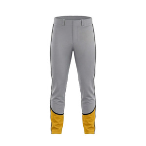 Conjunto de Uniforme de Béisbol para Hombre, Gris y Amarillo, Jersey de Manga Corta y Pantalones, Poliéster que Absorbe la Humedad, Impresión con Nombre del Equipo, Ropa de Béisbol - Product Image 4