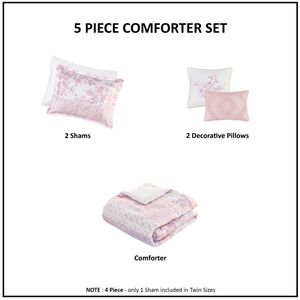 Floral Paisley <b>Comforter</b> <b>Set</b> Twin/Twin XL Size - Product Image 3