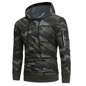 Sweat à capuche en molleton de coton mélangé à imprimé camouflage hivernal, couleur personnalisée, sublimation élégante, faible MOQ, vente en ligne - Product Image 4