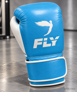 Guantes de Boxeo Fly Blue de Cuero Vacuno con Cierre de Velcro, Equipo de Entrenamiento para Adultos, Diseño Ligero - Product Image 3