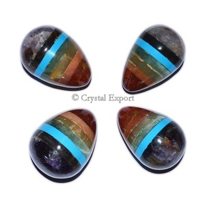 Venta al por mayor 7 Chakra facetado Tumbled Set Natural ágata tallada Reiki curación mascota Feng Shui y amor estilo encantos - Product Image 5