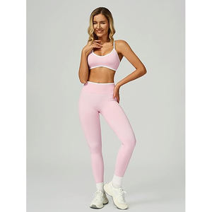 Conjunto de Yoga Suave como la Mantequilla para Mujer, Sujetador Deportivo Acolchado Sin Costuras, Leggings de Cintura Alta Anticelulíticos, Control de Abdomen, Nailon y Spandex - Product Image 4