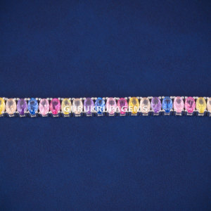 A colorful tennis diamond unisex <b>bracelet</b> custom piece moissanite D vvs diamonds 925 sterling <b>silver</b> Oval cut colorful diamonds - Product Image 4