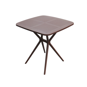 Earthy Brown Perforated Resin Heavy-Duty Cafe <b>Table</b> MN04 | Modern Outdoor <b>Patio</b> Furniture - Product Image 1