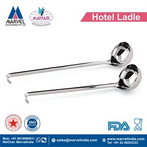 Cucharón para Sopa de Acero Inoxidable Ecológico con Acabado Espejo, Mango Ergonómico Largo y Diseño con Gancho para Colgar, para Uso en Hoteles - Product Image 2