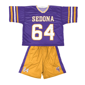 Ensemble de maillots et shorts de lacrosse sublimés sur mesure avec logo frontal en maille, nom et numéro personnalisés, 100 % polyester - Product Image 6