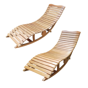 Tumbona Moderna de Madera de Teca con Listones, Silla de Exterior para Patio, Cama de Día para Hotel, Villa o Resort, Color Natural - Product Image 4