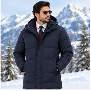 <b>Men's</b> Navy Blue Hooded Windbreaker <b>Jacket</b> Breathable Quick Dry Windproof Zipper Closure <b>Smart</b> <b>Casual</b> Winter Wear Thin Polyester - Product Image 5