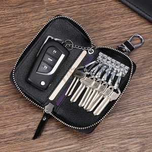 Genuine Leather Cowhide Car Key <b>Wallet</b> RFID Blocking Zipper Key Case Vintage Hanging Key <b>Holder</b> for Men and Women Gifts - Product Image 5