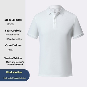 Camisas de Golf Personalizadas de Manga Corta para Hombre, Tejidas, 210g, Algodón Poliéster, Hidrófugas, Impermeables, Antiincrustantes, Resistentes a la Grasa, con Cuello - Product Image 4