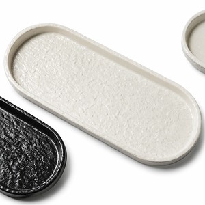 Oval Ceramic Serving Platter Minimalist Design stone Texture Dishwasher Safe White <b>black</b> Light Luxury Tableware for Hotel & - Product Image 2