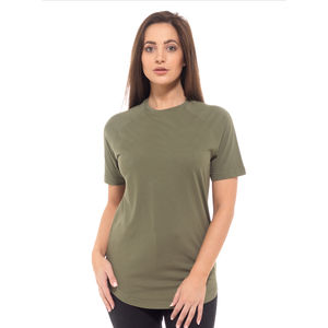 Camiseta Básica de Cuello Redondo para Mujer, Corte Regular, de Algodón Liso, Color Rosa, con la Mejor Calidad OEM - Product Image 4