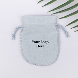 Reusable Recyclable Cotton <b>Drawstring</b> Storage Pouch Bag with Custom Logo Print for Jewelry Gift & Craft Bags - Product Image 6
