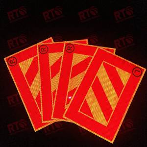Diseño personalizado Tanzania vehículo reflejan pegatina amarillo rojo tiras Chevron reflectores placa camión signos hoja de vinilo reflectante - Product Image 6