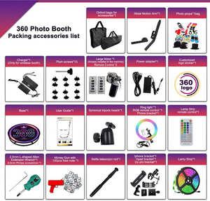 Plateforme de photomaton 360° avec caméra vidéo portable 360° à mouvement lent pour fêtes, avec logo gratuit - Product Image 2