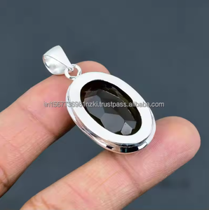Colgante de plata de cuarzo ahumado Natural, anillo de piedras preciosas de cuarzo ahumado facetado para mujer, colgante de cuarzo ahumado para regalos de aniversario - Product Image 6