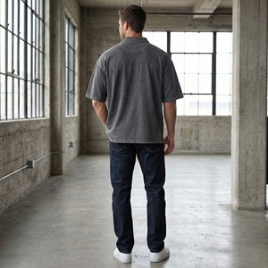 Camiseta Personalizada de 280 g/m², 100% Algodón Jersey, con Logotipo Frontal, Estilo Urbano, Corte Holgado, Marca de Lujo, Sostenible - Product Image 5