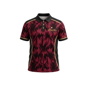 Maillot de fléchettes sublimé pour homme KhumBro, manches courtes, polyester, anti-humidité, col mandarin, logo brodé, double - Product Image 1