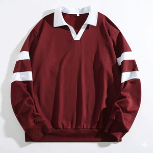 Chemises Vintage en Polyester Tricoté Marron Uni à Col pour Hommes, Manches Longues, Respirantes, Séchage Rapide, Style Streetwear Ample et Tendance - Product Image 1