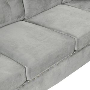 Divano Sezionale Moderno a L con Contenitore, 2 Portabicchieri e Chaise Longue Reversibile, Divani da Soggiorno con 2 Cuscini - Product Image 3