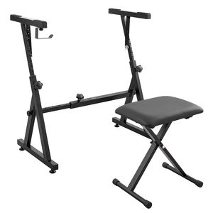 Supporto per tastiera per pianoforte digitale pesante da banco con supporto per musica in stile Z 250 libbre con larghezza regolabile in altezza - Product Image 1