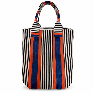 Custom Striped <b>Nylon</b> Tote Bag Reusable Shopping <b>Handbag</b> Lightweight Carry Bag for Daily Travel and Grocery Use - Product Image 1