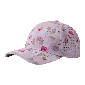 Casquettes de baseball unisexes en polyester/coton, décontractées, respirantes, imperméables, à 5 panneaux, en satin, avec nœuds et motifs en relief, pour adultes, panneau avant quatre. - Product Image 5