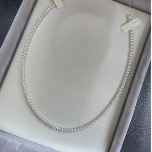 Collar de Perlas de Agua Dulce Redondas de 3-4 mm de Alta Calidad, Collar de Plata Pura para Bebé - Product Image 1