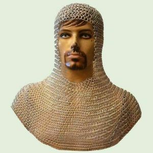 Capucha de malla de aluminio medieval con cadena, armadura de malla de cadena, disfraz renacentista - Product Image 3