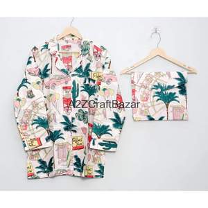 Women's Vintage Floral Printed Cotton <b>Pyjama</b> Set with Long Sleeves Plus Size <b>for</b> <b>Summer</b> & Winter Wear - Product Image 2