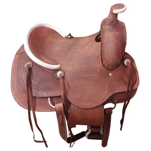 อานม้าแบบตะวันตกของอังกฤษอานม้าแบบหยาบๆเบาะหนังแท้สำหรับขี่ม้า - Product Image 1