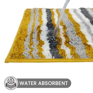 Rectangle Cotton <b>Bath</b> <b>Mat</b> Solid Color Tufted <b>Non</b>-<b>Slip</b> PVC-coated Backing Reversible Modern Style Home Office Hotel Use - Product Image 3