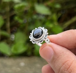 Wholesale 925 Sterling Silver Black Onyx <b>Ring</b> Handmade Natural Gemstone Minimalist Bohemian Style Custom Size <b>Statement</b> <b>Ring</b> - Product Image 6