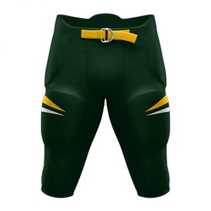 Pantalon de football rembourré vert pour homme avec motif d'aigle jaune et fermeture à boucle pour adultes, vêtements de sport toutes saisons - Product Image 2