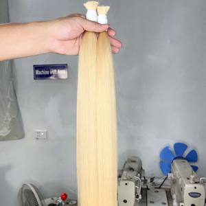 ผมดิบสีบลอนด์ติดหนังกำพร้า100% สองชั้นไม่พันกัน613ฟอกขาวผมต่อผมมนุษย์ - Product Image 1