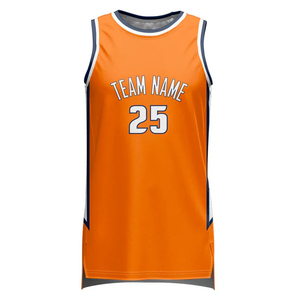 Camiseta de Baloncesto Sublimada Personalizada, 100% Poliéster, Naranja, 25 Nombres de Equipos, Unisex, Sin Mangas, Absorbe la Humedad, Cintura y Cuello Elásticos - Product Image 4