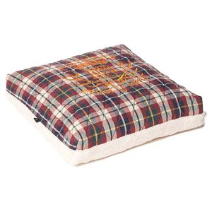 Exquisita Cama Rectangular para Perros Wuff Posh, con Diseño de Diamantes Cosidos y Tela de Felpa a Cuadros para un Sueño Confortable de las Mascotas - Product Image 2