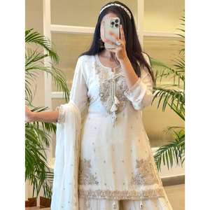 ชุดออกแบบด้านบนด้านล่างและ dupatta พร้อมชุดปักลำดับไซส์ XL - Product Image 4