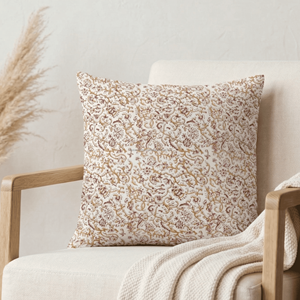 Housse de coussin carrée 20x20 en coton imprimé à la main motif feuille botanique, aspect rustique, inspiration naturelle, pour décoration de chaise - Product Image 6